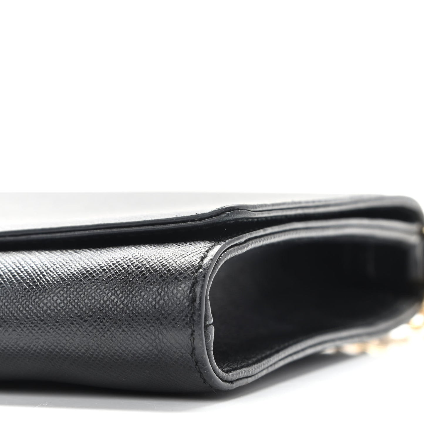 Saffiano Chain Crossbody Bag Black