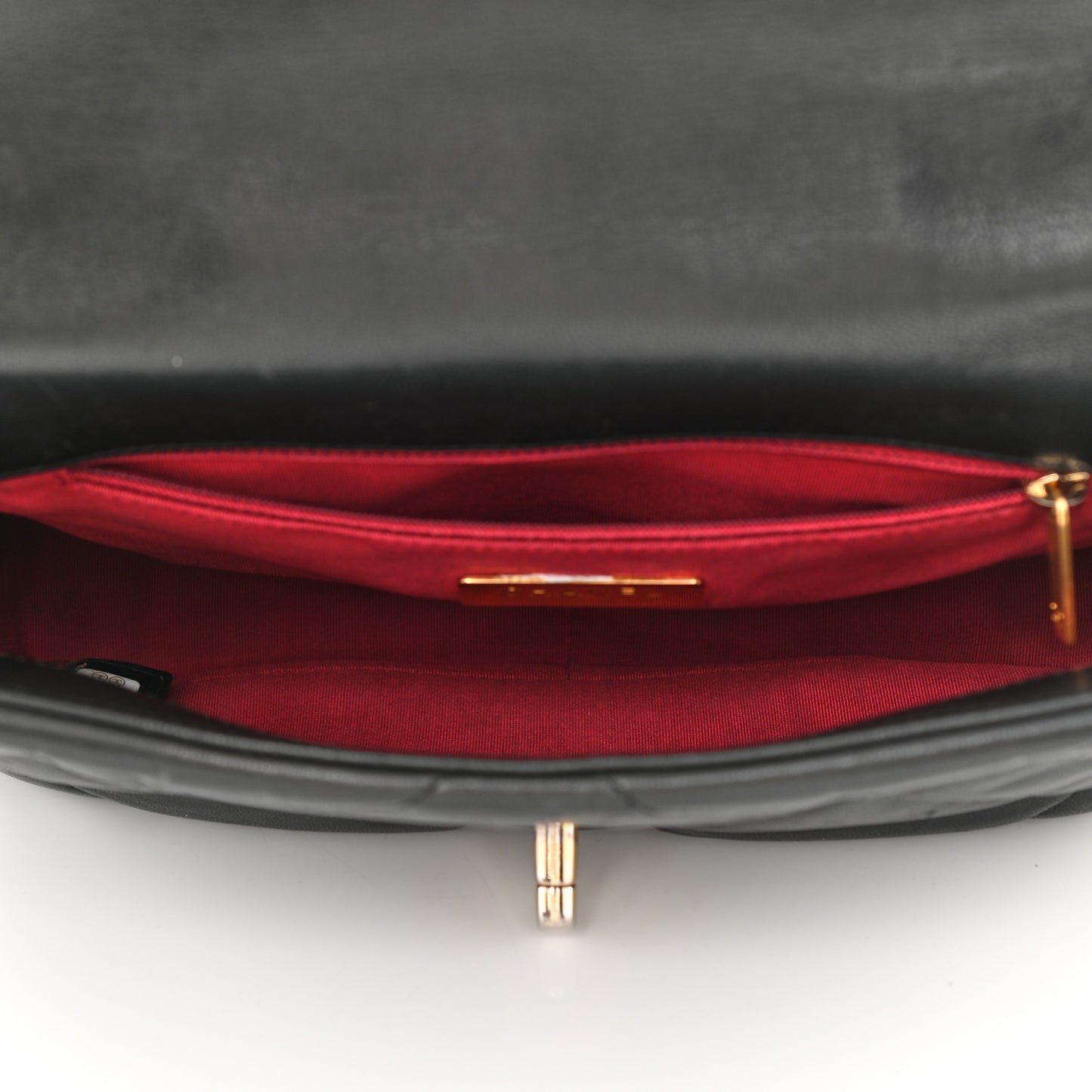 Goatskin Quilted Medium Chanel 19 Flap Black