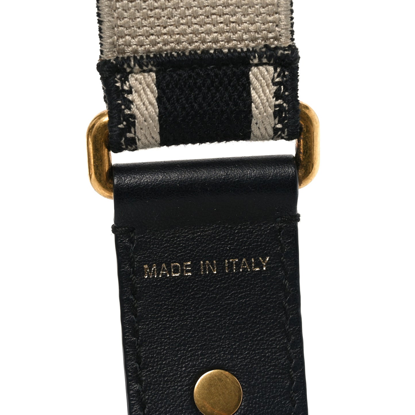Canvas Embroidered Shoulder Strap Black