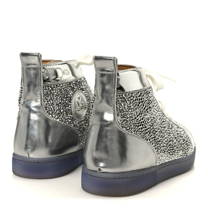 Christian Louboutin Laminated Nappa Frozen Strass Mens Louis Orlato Flat Sneakers 45.5 Silver 5 of 11