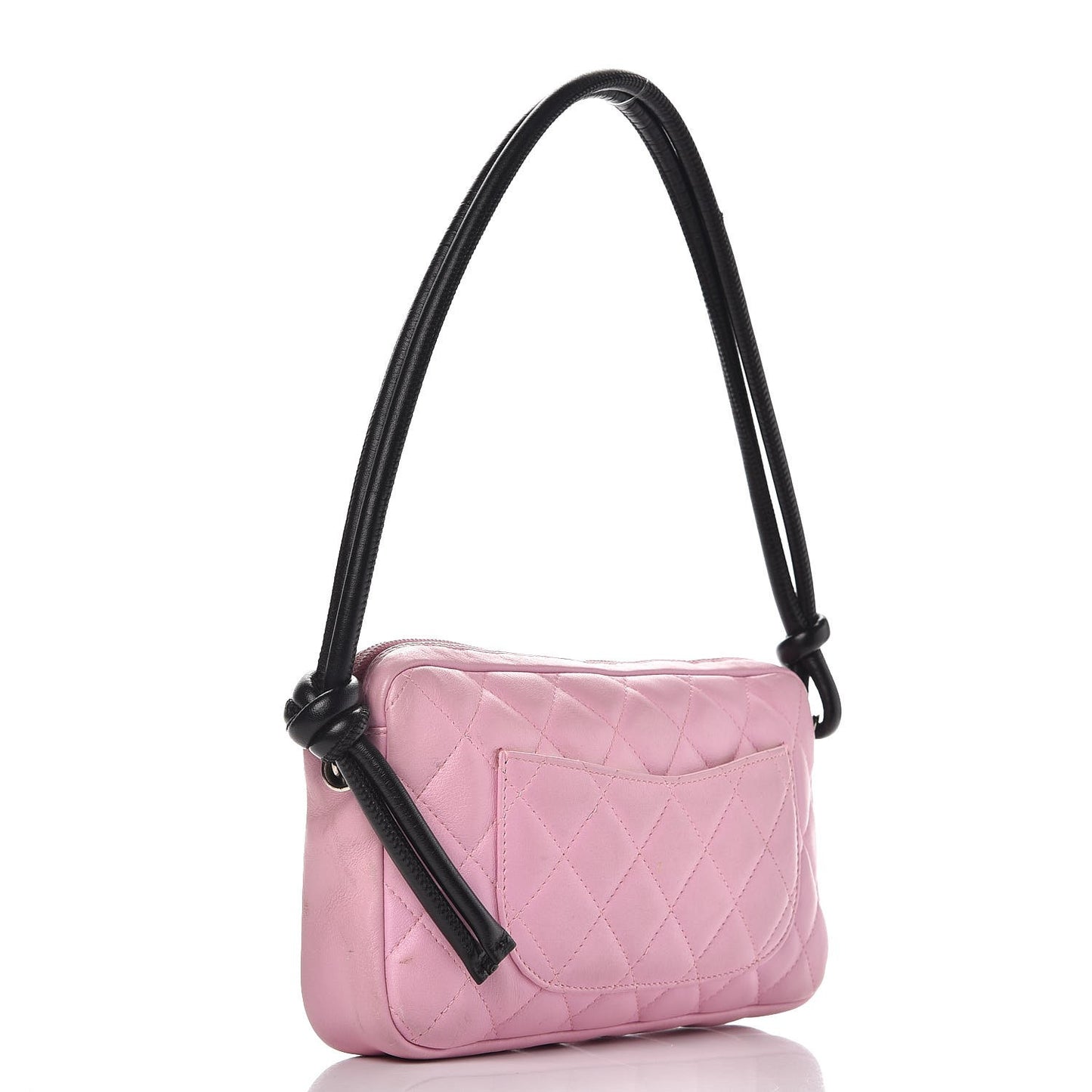 Calfskin Quilted Cambon Pochette Pink Black