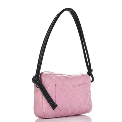 Chanel Calfskin Quilted Cambon Pochette Pink Black 3 of 14