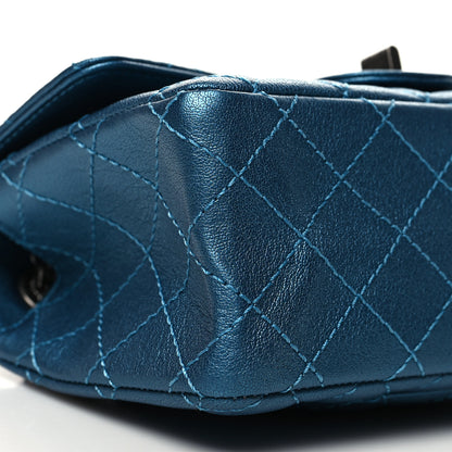 Chanel Metallic Sheepskin Quilted 2.55 Reissue Mini Flap Blue 9 of 11