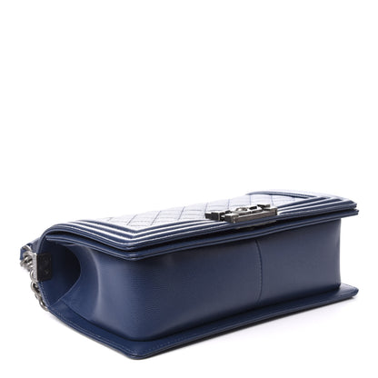 Chanel Caviar Quilted Medium Boy Flap Dark Blue 4 of 9