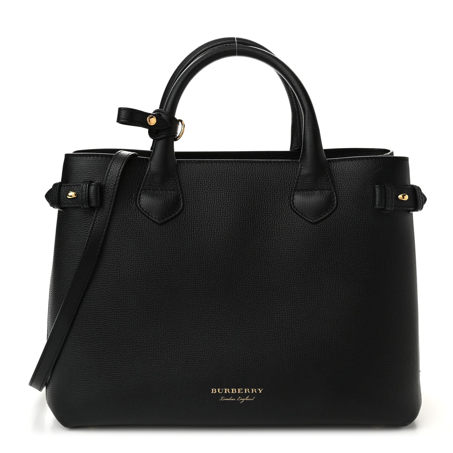 Derby Calfskin House Check Medium Banner Tote Black