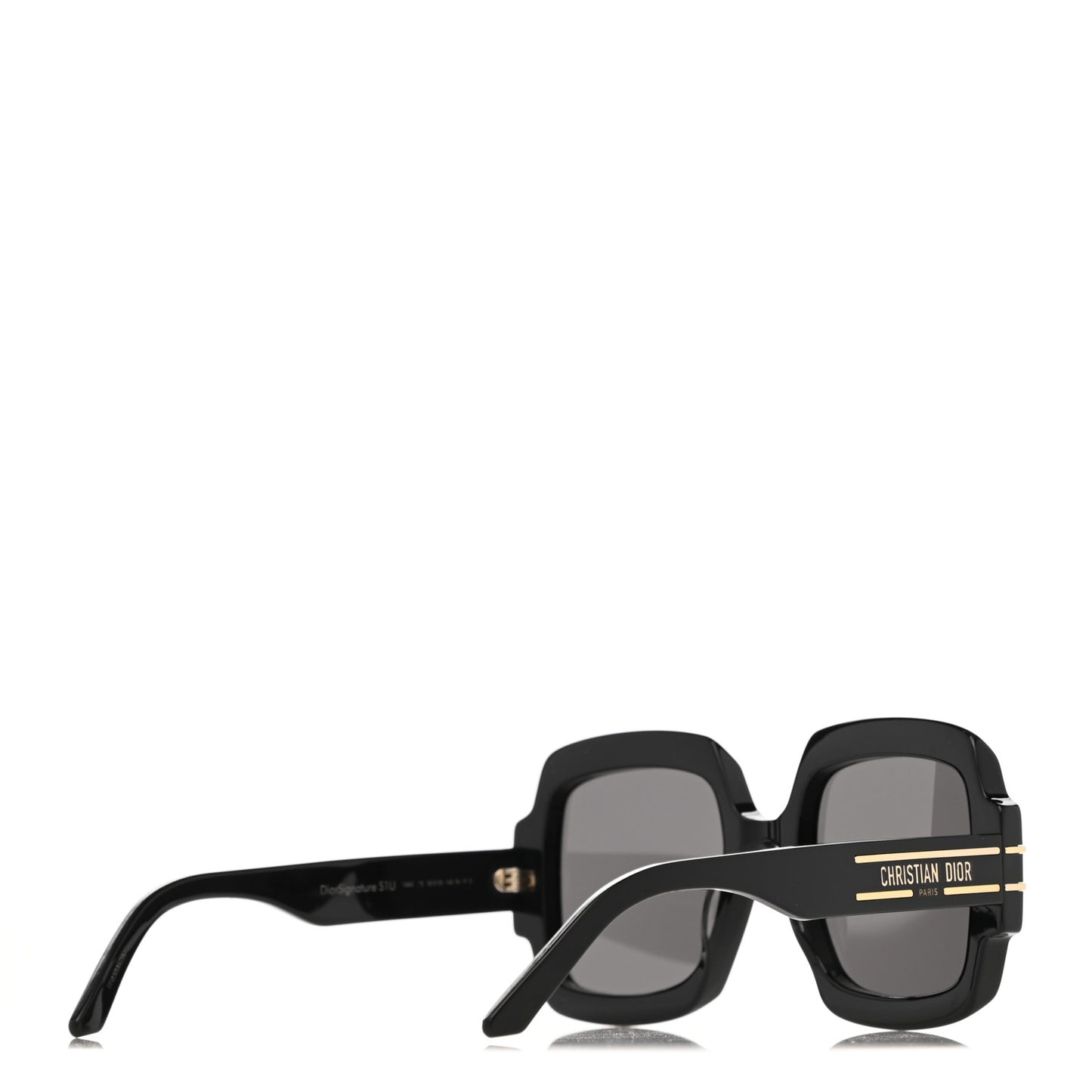Acetate Diorsignature S1U Square Sunglasses Black
