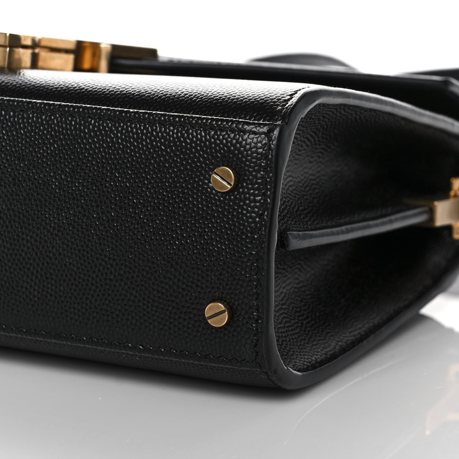 Saint Laurent Grain de Poudre Mini Classic Monogram Cassandra Top Handle Black 8 of 12