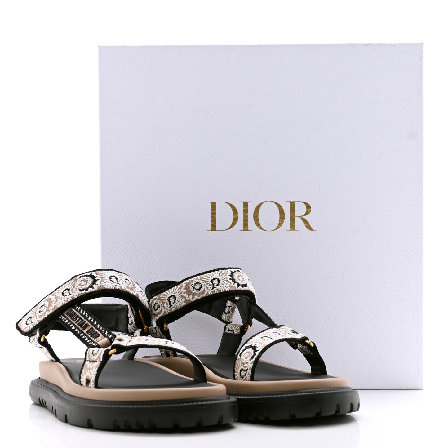 Canvas Embroidered Bandana 10mm D-Wave Sandals 39 Natural