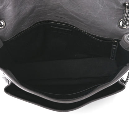 Saint Laurent Crinkled Calfskin Matelasse Monogram Large Niki Chain Satchel Storm 5 of 12