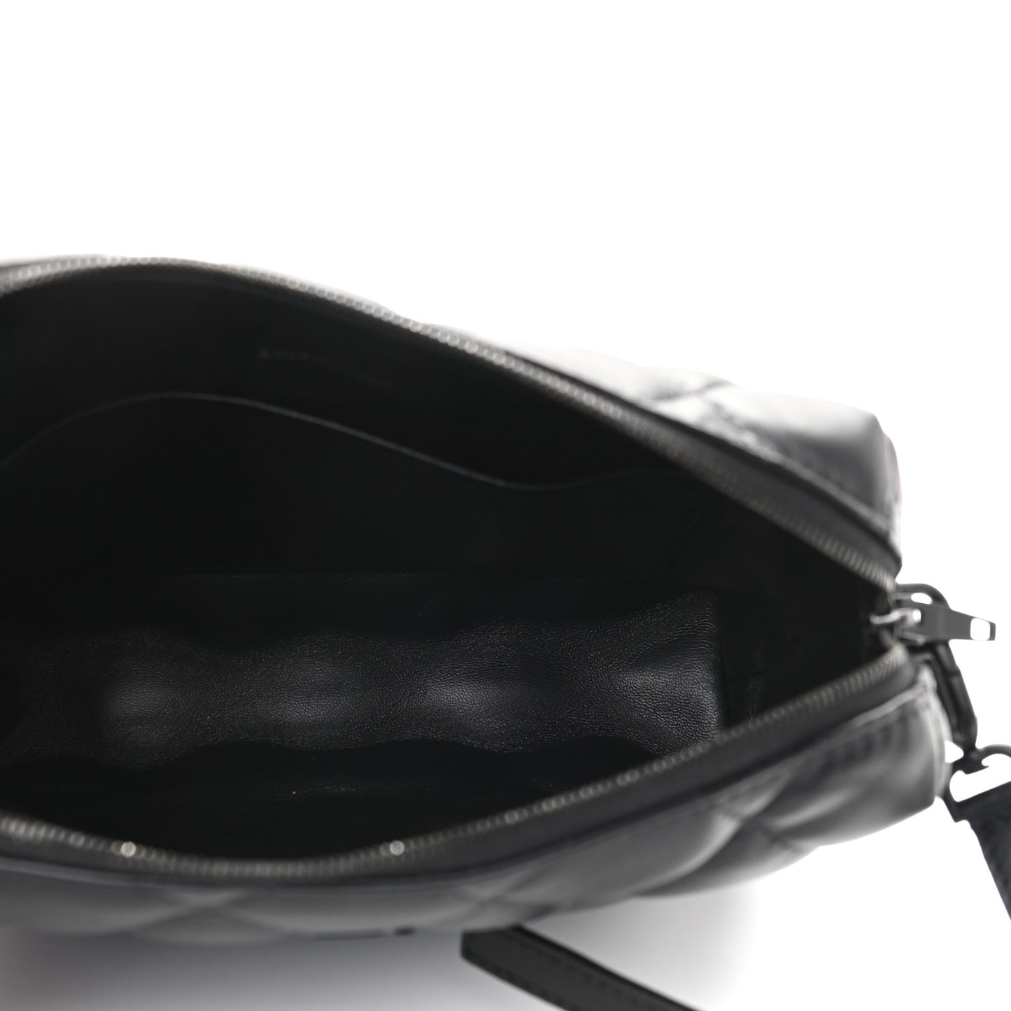 Nappa Calfskin Quilted Touch B Camera Shoulder Bag Black