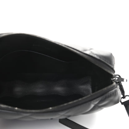 Balenciaga Nappa Calfskin Quilted Touch B Camera Shoulder Bag Black 5 of 8