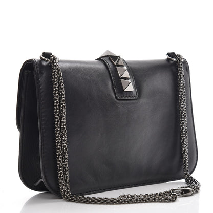 Valentino Garavani Vitello Medium Glam Lock Rockstud Flap Black 4 of 9