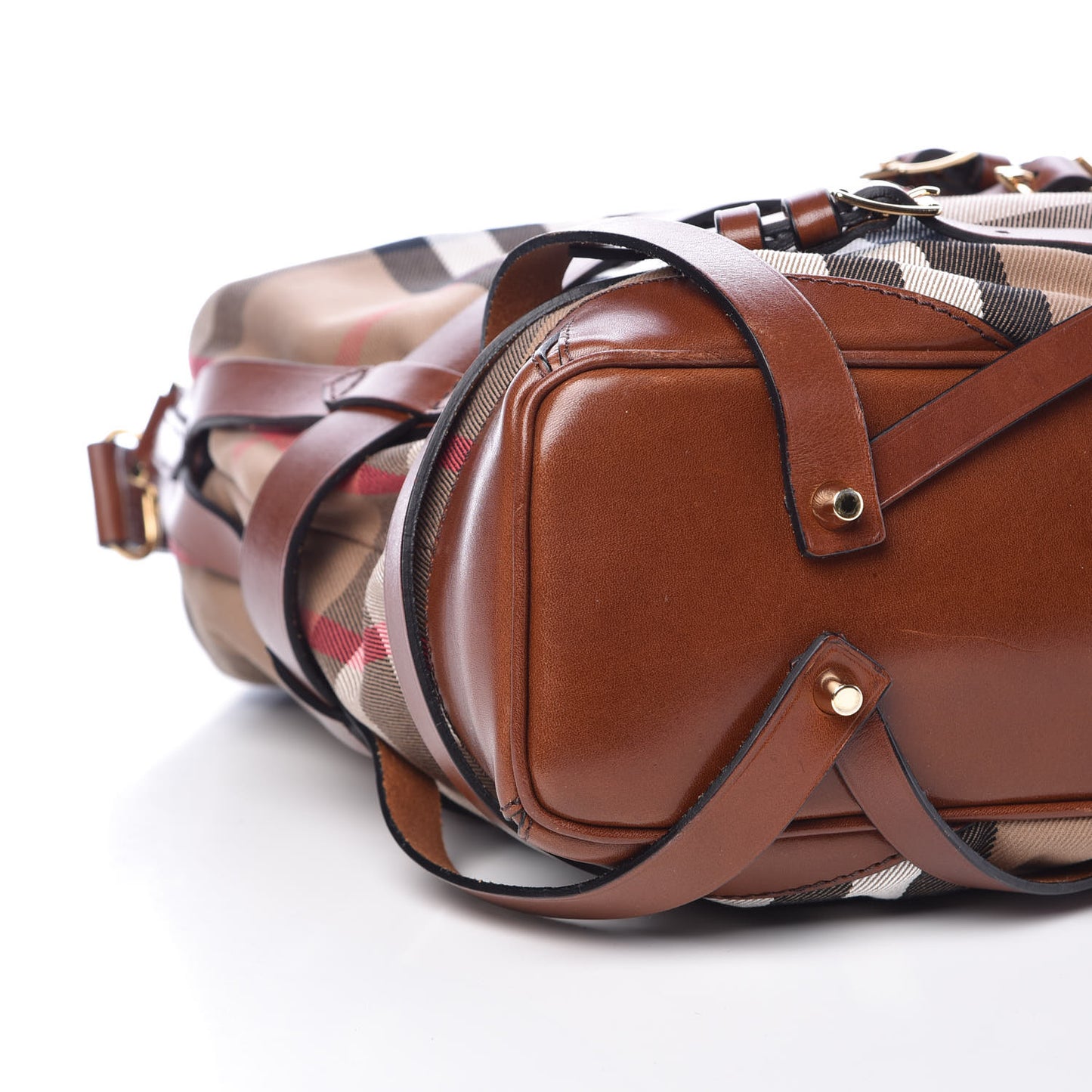 House Check Bridle Calfskin Medium Gosford Hobo Dark Tan