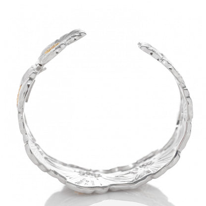 Buccellati Sterling Silver Vermeil Blossoms Gardenia Hinged Cuff Bracelet 3 of 6