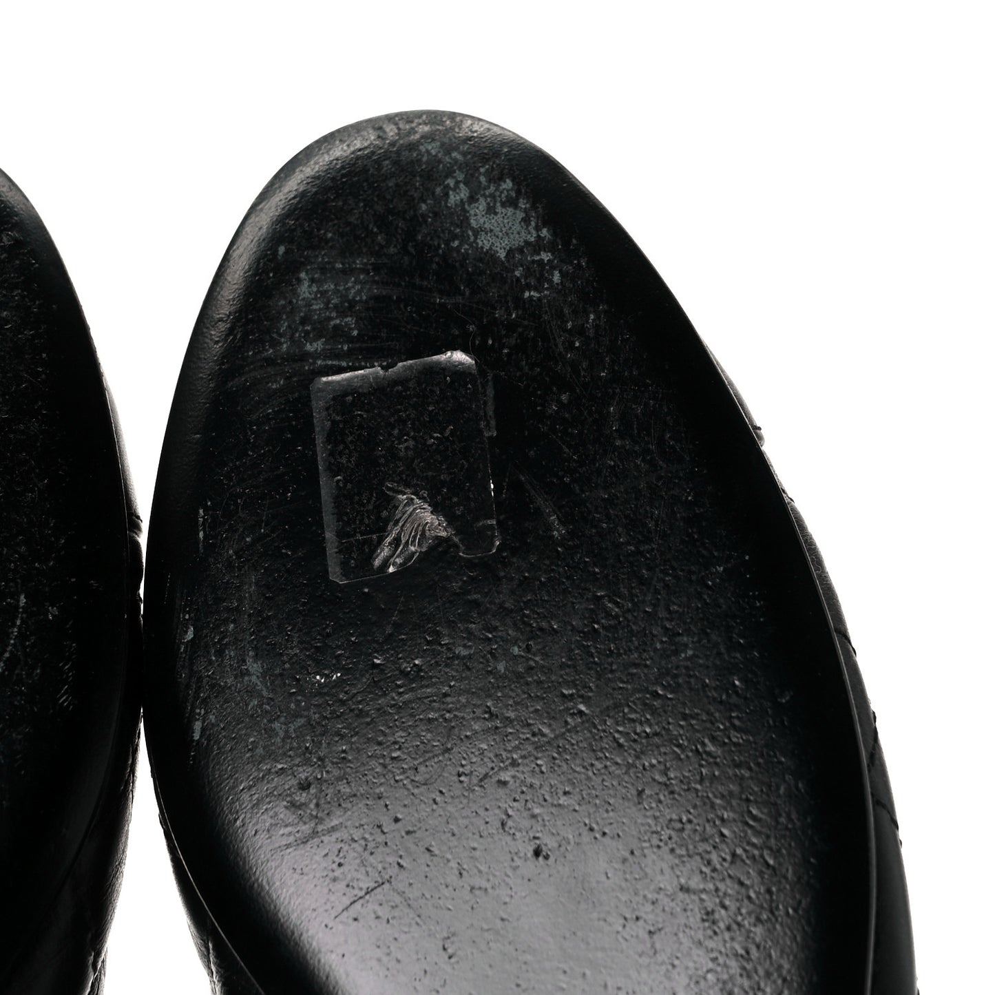 Aged Calfskin Quilted CC Cap Toe Ballerina Flats 40 Black