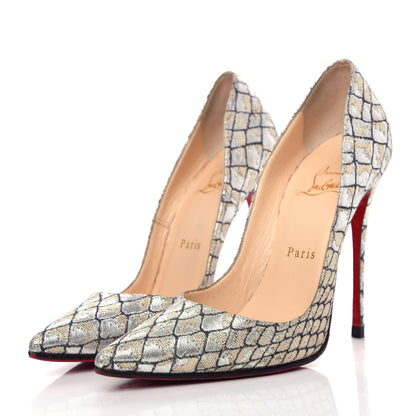 Christian Louboutin Lurex KAA Decollete 554 120 Pumps 37.5 Silver 3 of 9