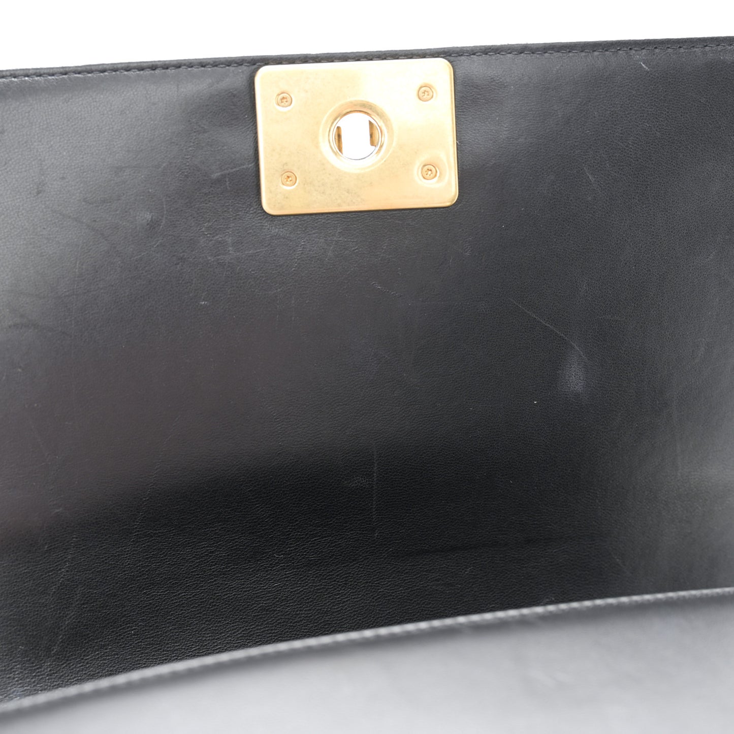 Lambskin Quilted Medium Boy Flap Black