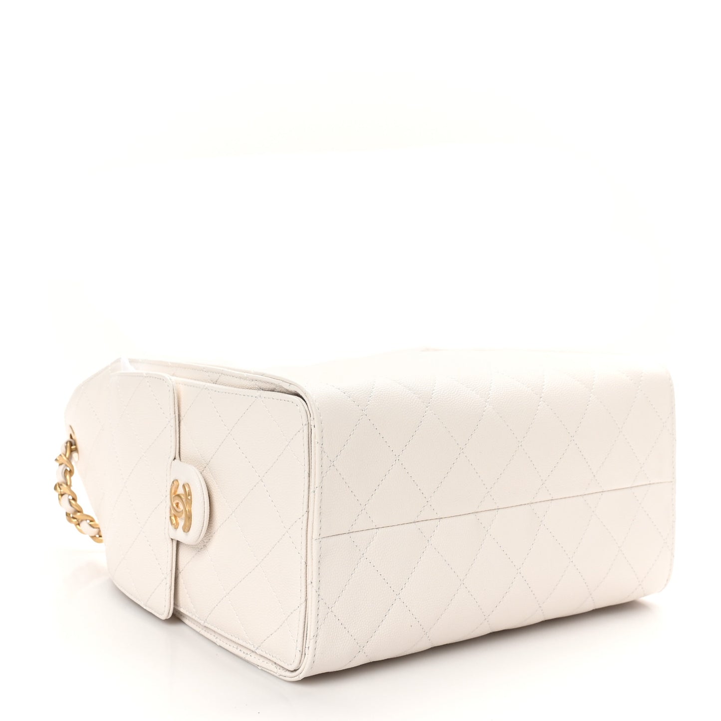 Caviar Quilted Small Chanel 25 Handbag White