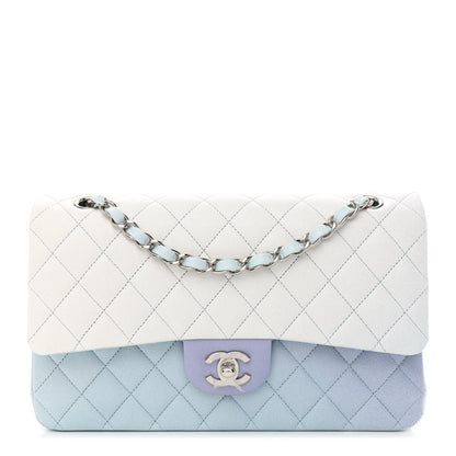 Chanel Perforated Lambskin Quilted Medium Double Flap Light Blue Light Purple White 1 of 11