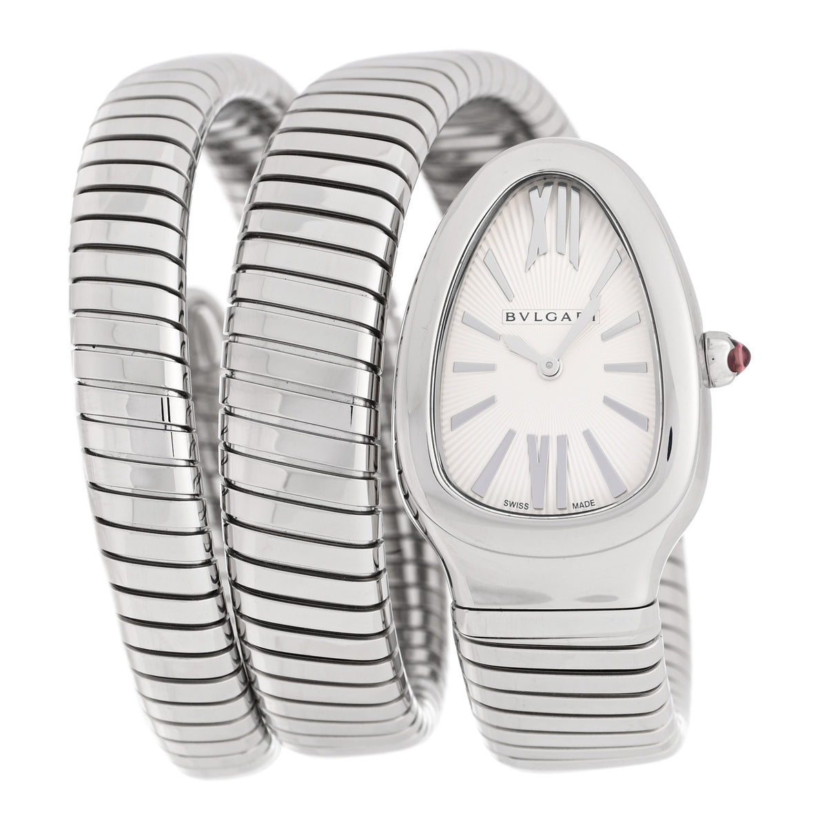 Stainless Steel 35mm Serpenti Tubogas Double Spiral Quartz Watch
