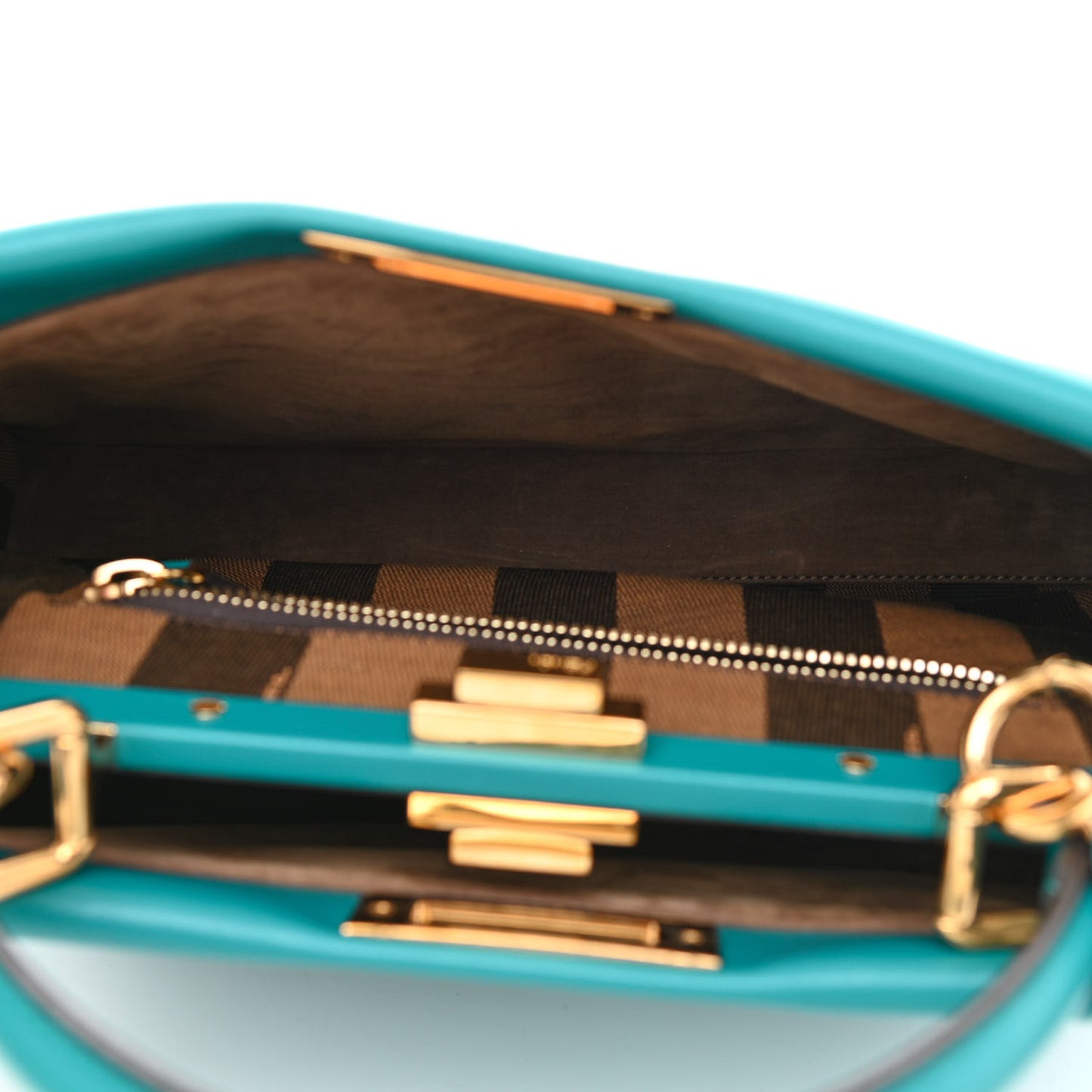 Vitello Morgan Fabric Jacquard Pequin Medium Peekaboo Iconic Satchel Lago Tobacco Black