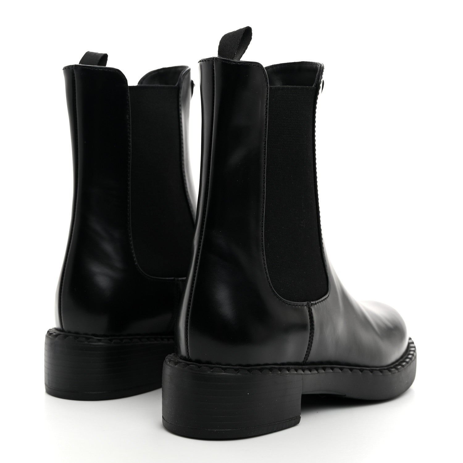 Prada Spazzolato Metal Triangle Logo 50mm Chelsea Boots 38 Black 4 of 8