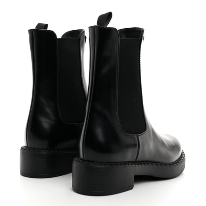 Prada Spazzolato Metal Triangle Logo 50mm Chelsea Boots 38 Black 4 of 8
