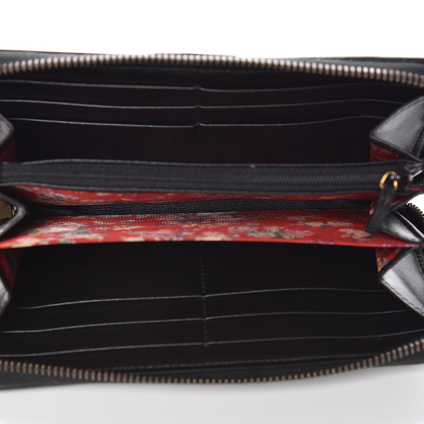 Calfskin Web Trapuntata GG Zip Around Wallet Black