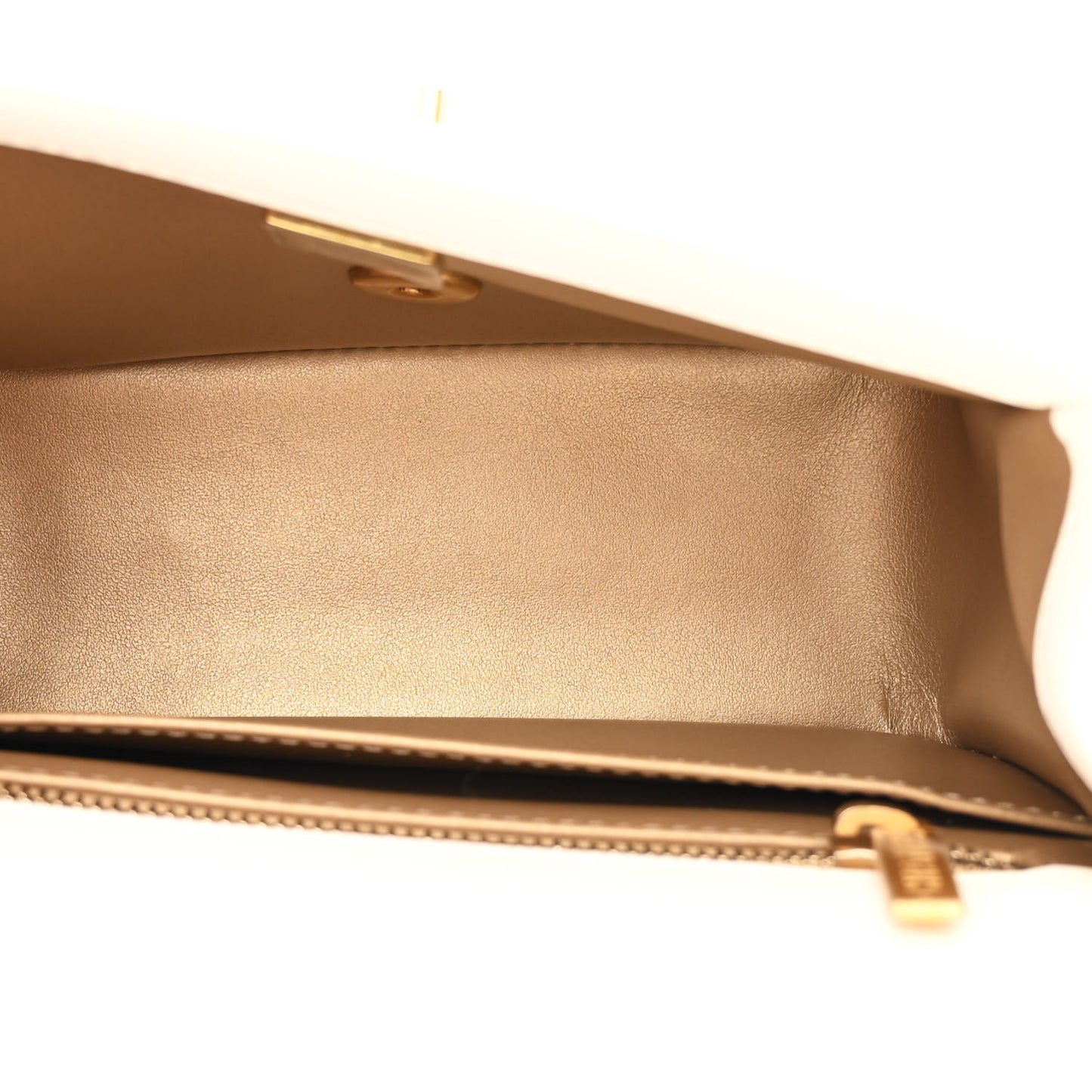 Lambskin Quilted Mini Pearl Crush Flap White