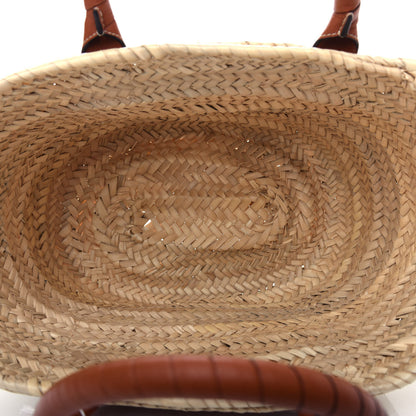 Chloe Raffia Small Grain Calfskin Medium Marcie Basket Tan 5 of 8