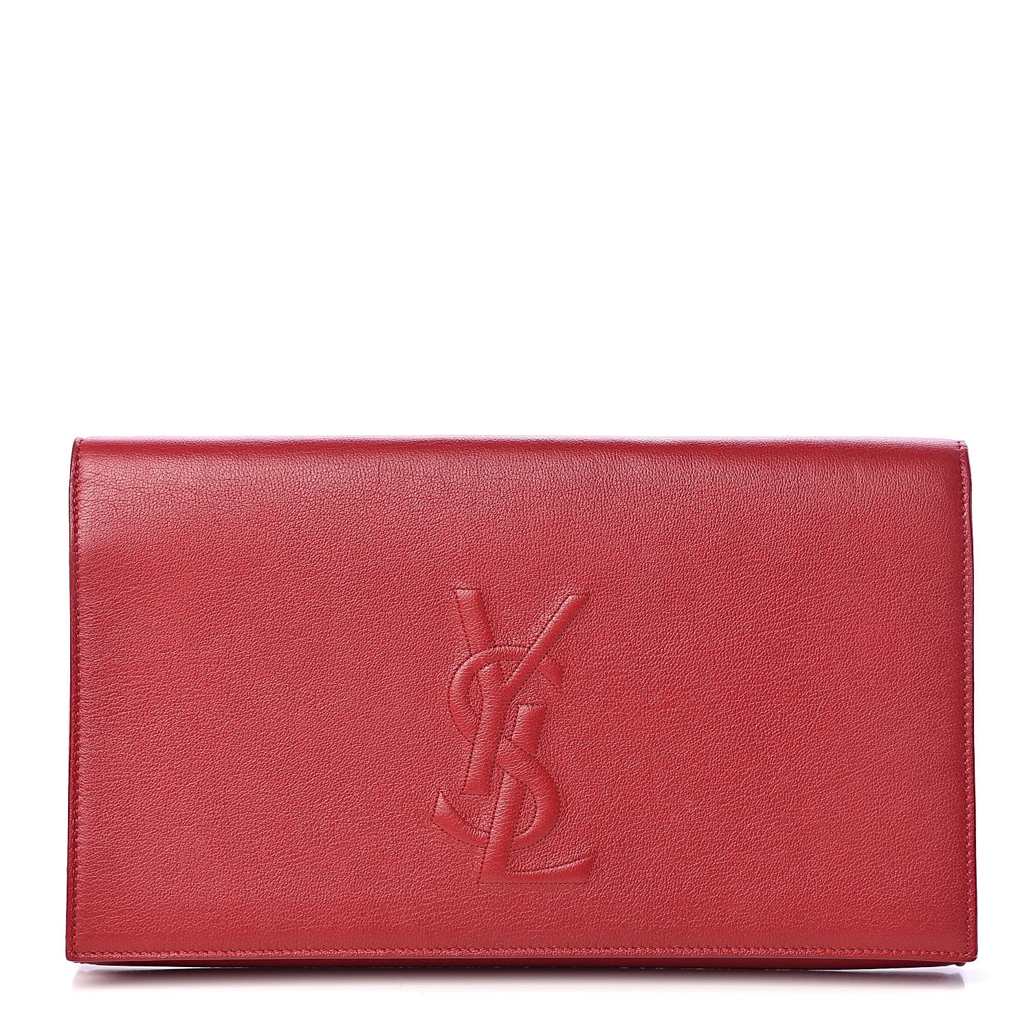 Saint Laurent Calfskin Monogram Large Belle De Jour Clutch Red 1 of 7