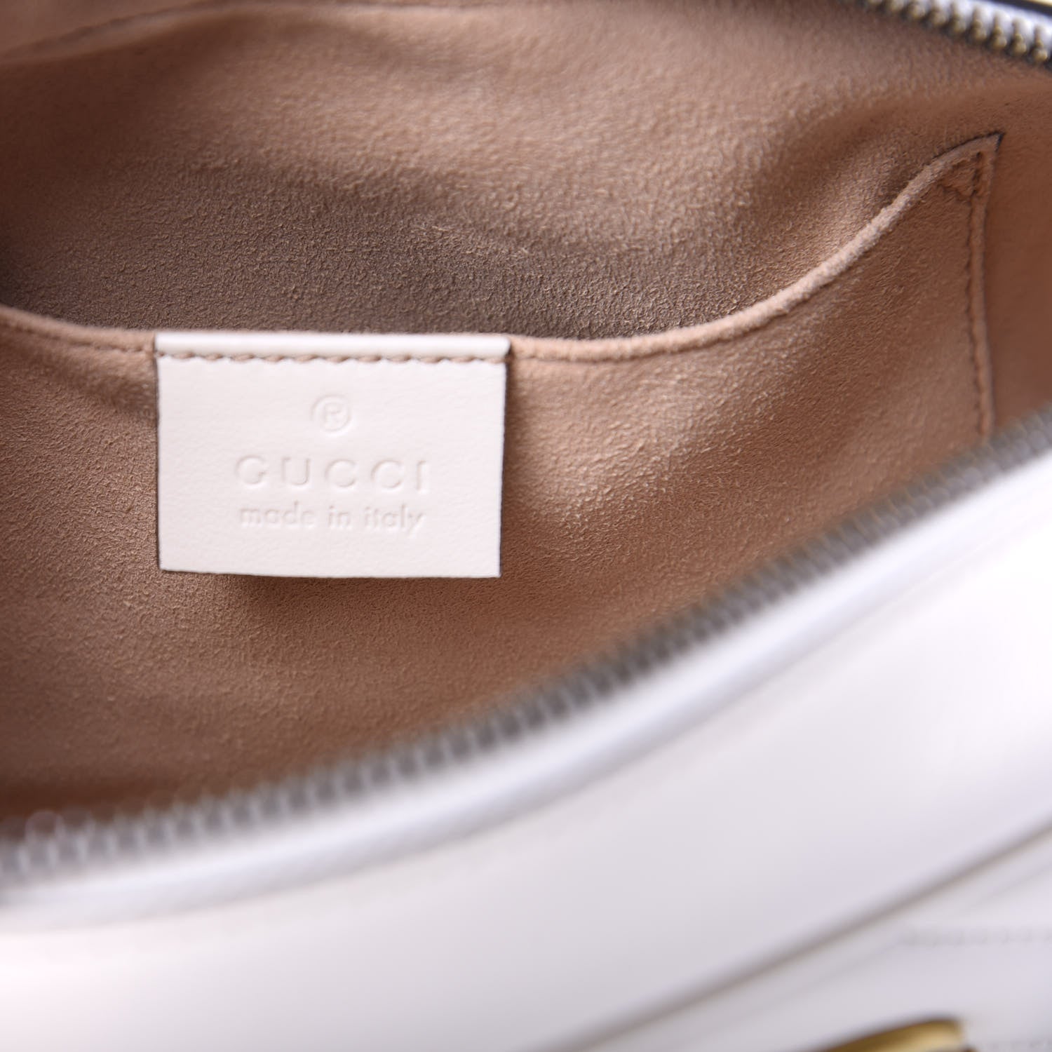 Gucci Calfskin Matelasse Small GG Marmont Chain Shoulder Bag White 8 of 12
