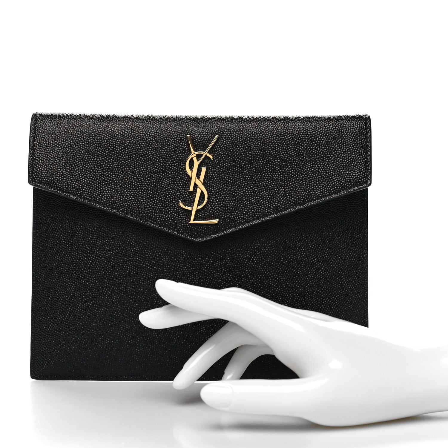 Saint Laurent Grain De Poudre Uptown Baby Pouch Black 2 of 9