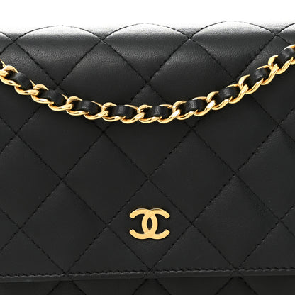 Chanel Lambskin Quilted Wallet On Chain WOC Black 9 of 11
