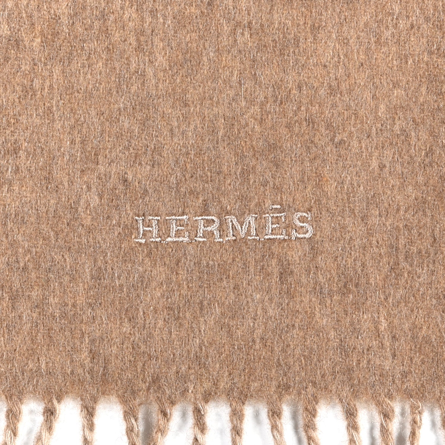 Hermes Cashmere Recto Verso Muffler Marron Glace Craie 3 of 4