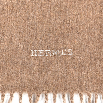 Hermes Cashmere Recto Verso Muffler Marron Glace Craie 3 of 4