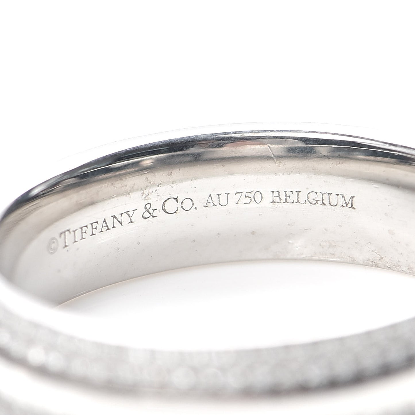 18K White Gold Diamond T Two Wide Ring 61 9.5