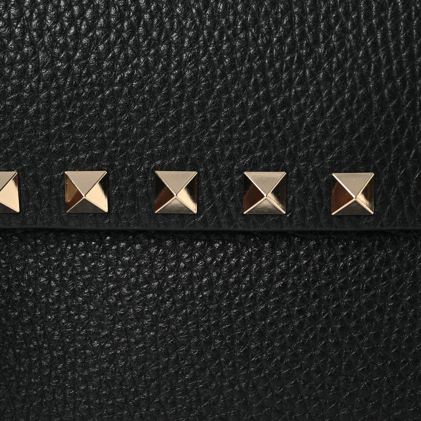 Grained Calfskin Rockstud Crossbody Bag Black
