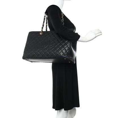 Chanel Caviar Quilted XL Grand Shopping Tote GST Black 2 of 14