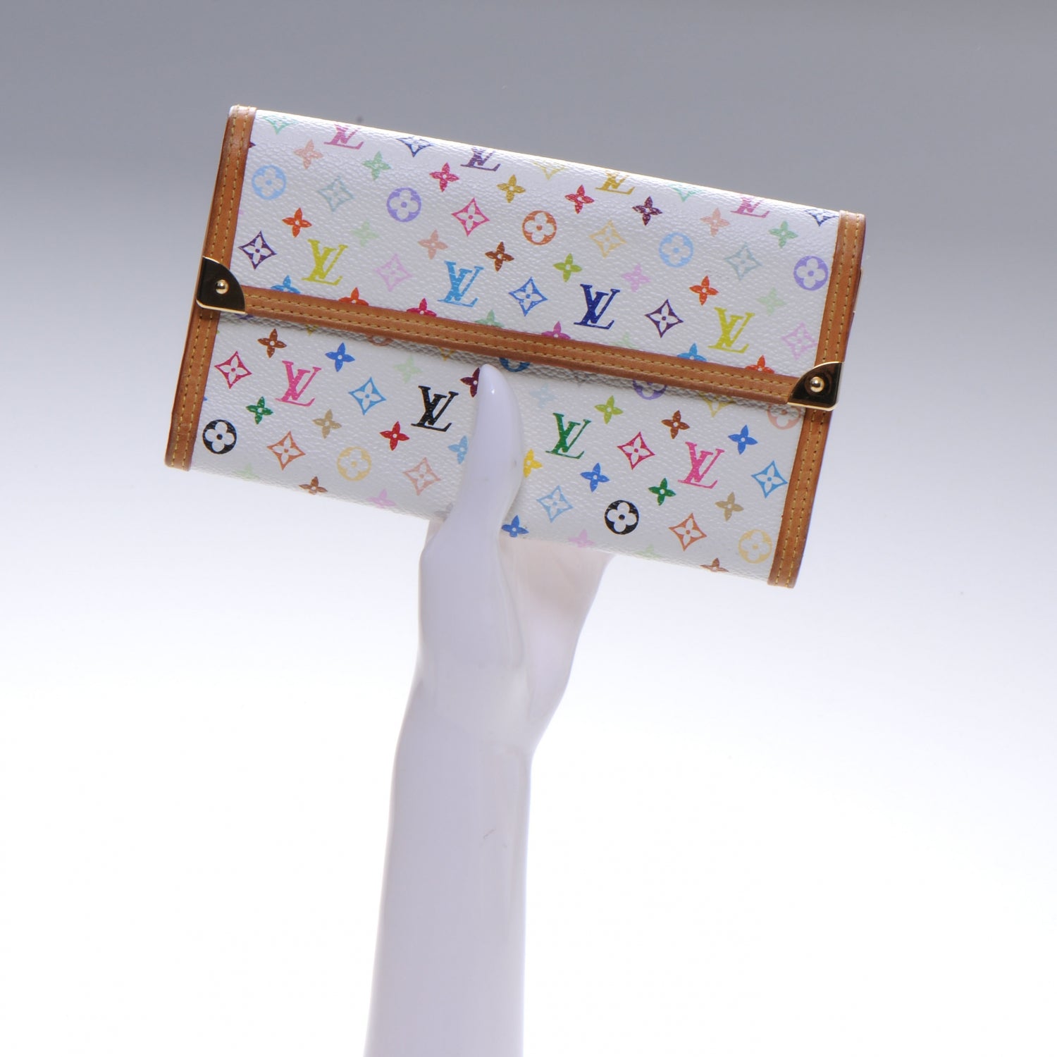 Louis Vuitton Monogram Multicolor Porte Tresor International Wallet White 2 of 8
