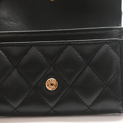 Chanel Lambskin Quilted Flap Card Holder Wallet Black 10 of 11