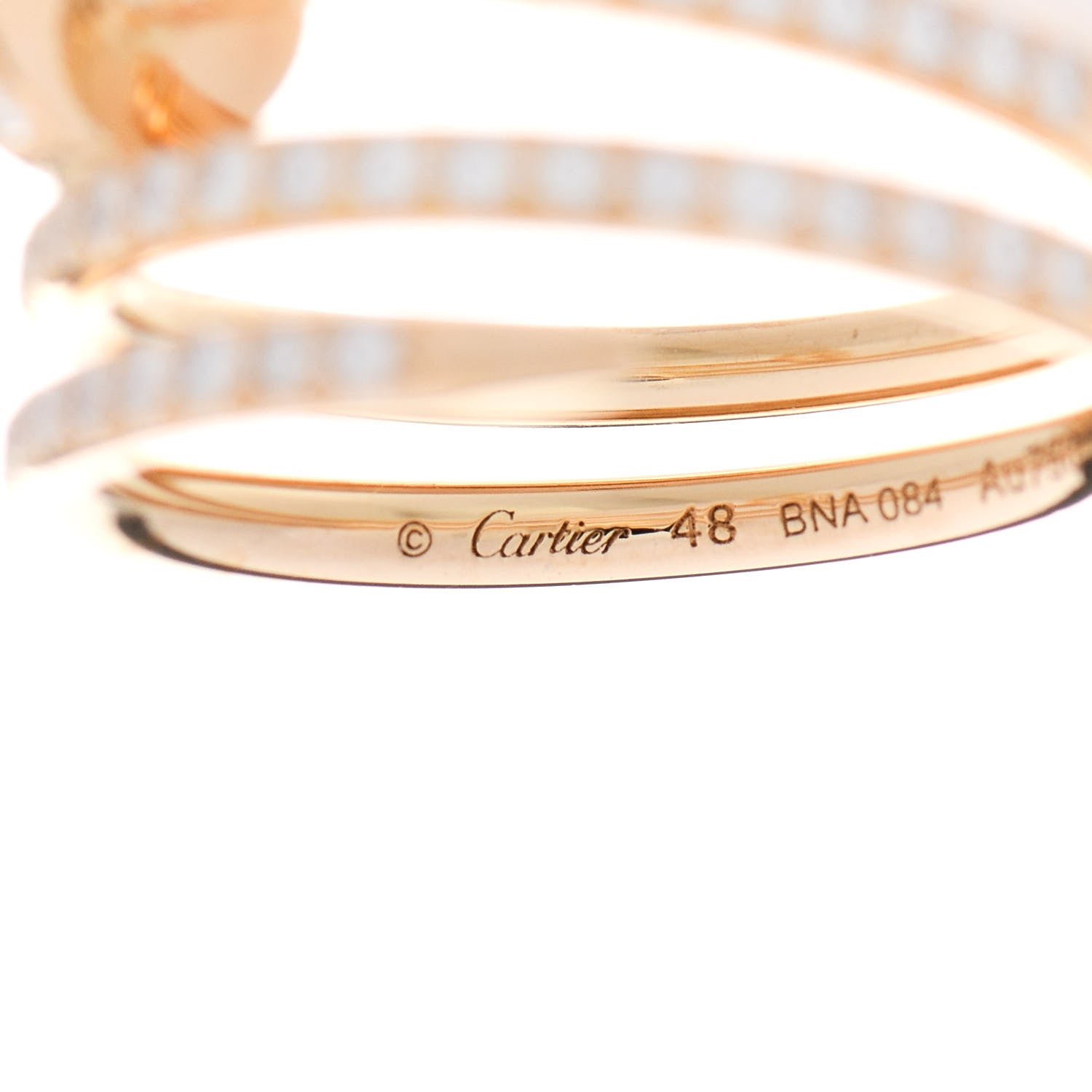 Cartier 18K Yellow Gold Diamond Double Juste Un Clou Paved Ring 48 4.5 4 of 5