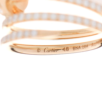 Cartier 18K Yellow Gold Diamond Double Juste Un Clou Paved Ring 48 4.5 4 of 5