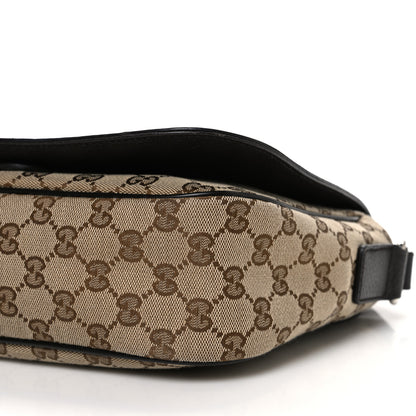Gucci Monogram Flap Messenger Bag Beige Dark Brown 10 of 10