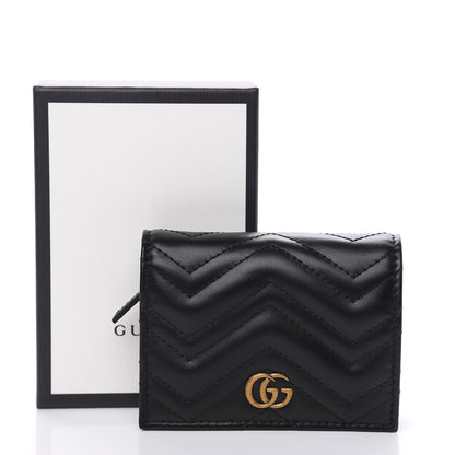 Gucci Calfskin Matelasse GG Marmont Card Case Wallet Black 8 of 8