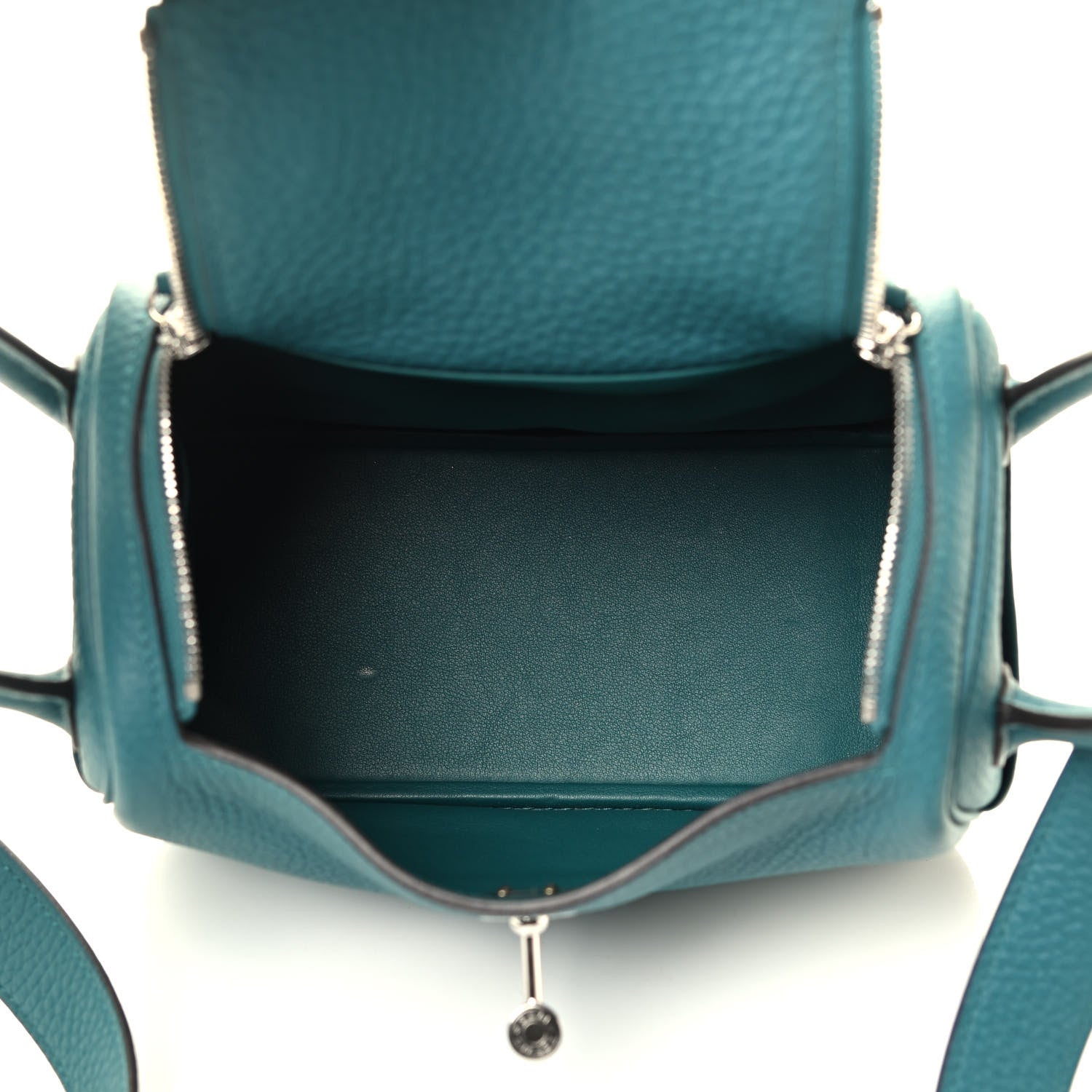 Hermes Taurillon Clemence Mini Lindy 20 Vert Bosphore 5 of 12
