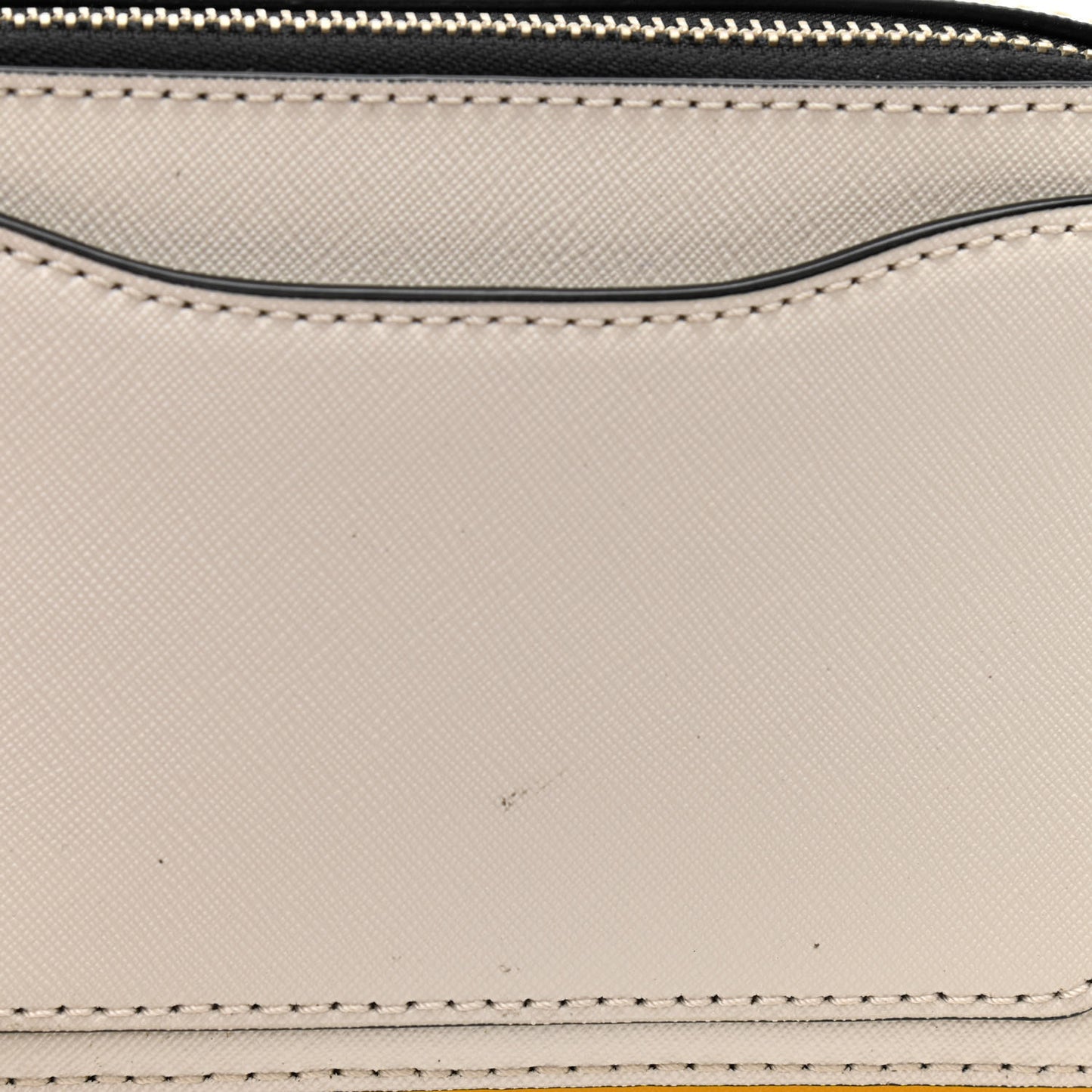 Saffiano Small Snapshot Camera Bag White Yellow
