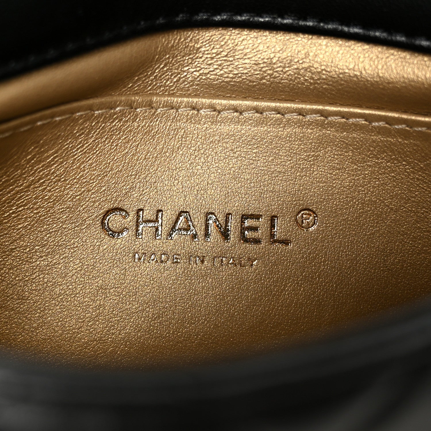 Chanel Shiny Lambskin Quilted Mini Pearl Logo Flap Black 6 of 10