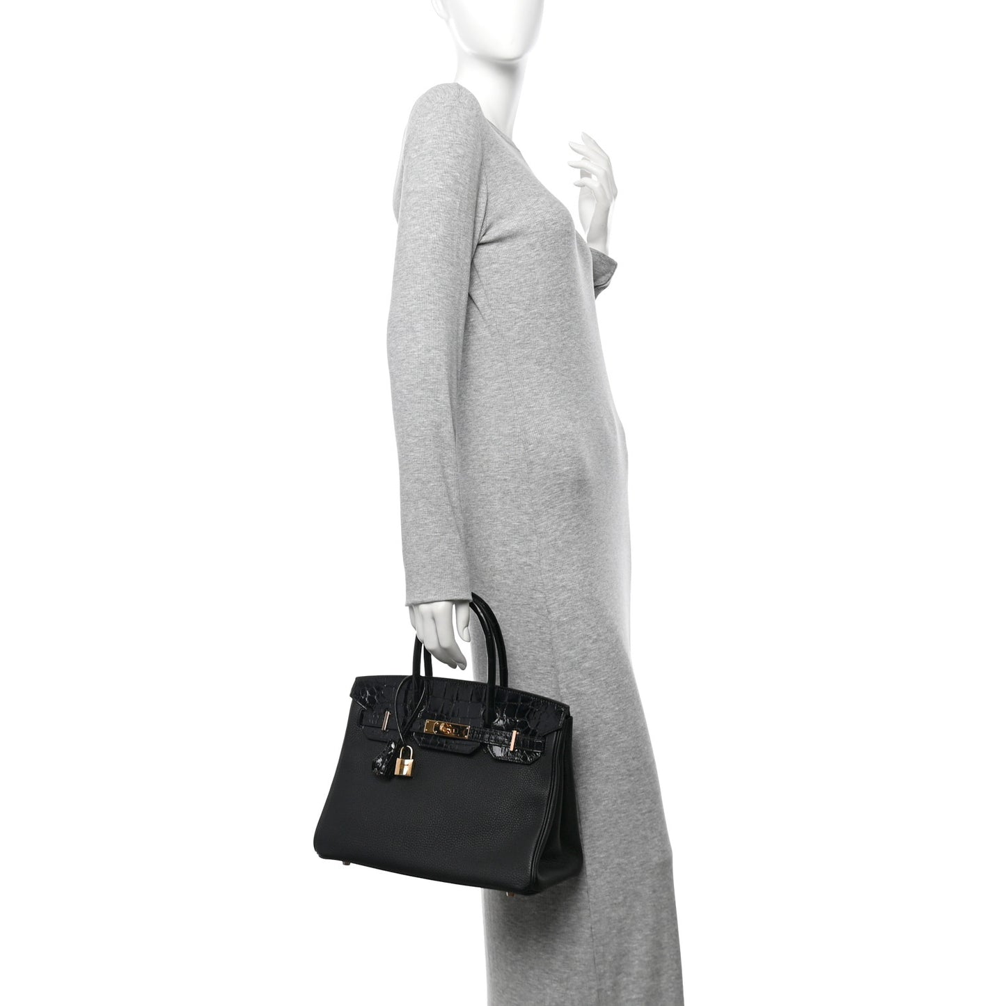 Togo Shiny Niloticus Crocodile Birkin Touch 30 Black