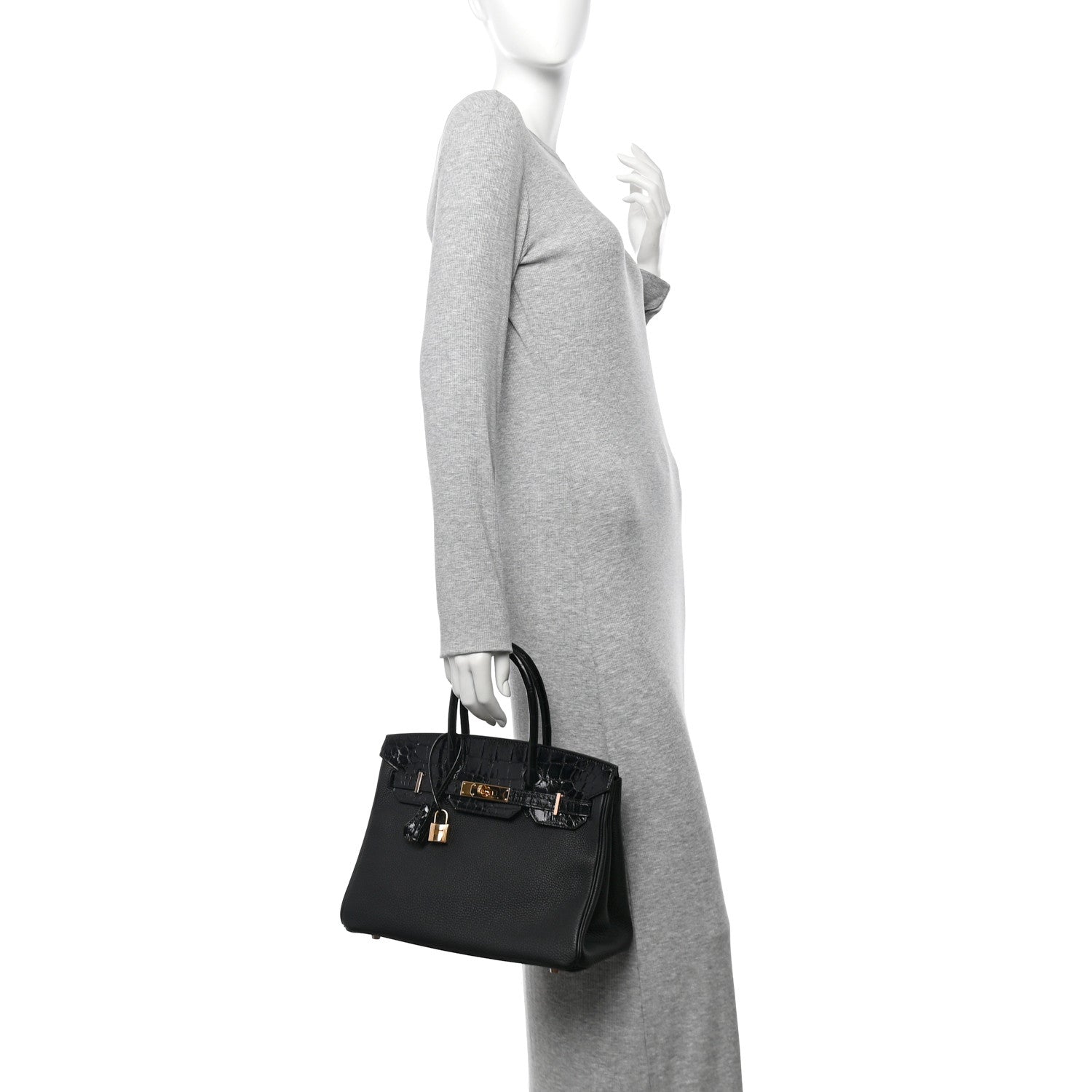 Hermes Togo Shiny Niloticus Crocodile Birkin Touch 30 Black 2 of 10